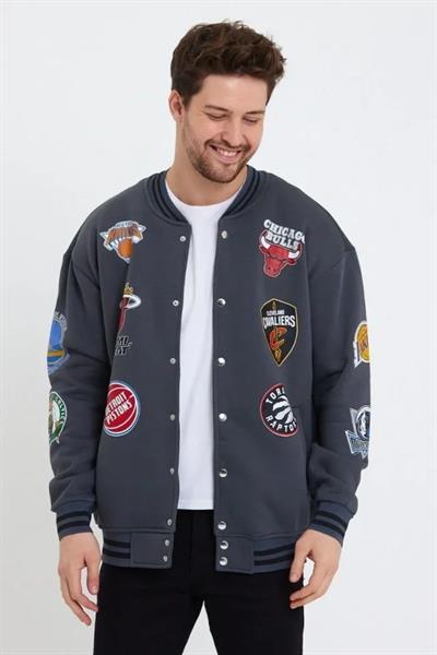 Erkek Baskılı Kolej Ceket - Lacivert