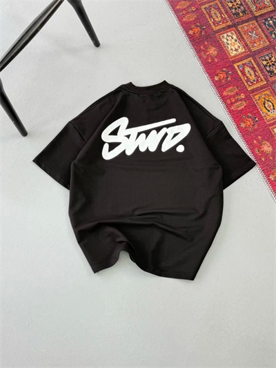 Erkek Baskılı Oversize T-shirt - Siyah