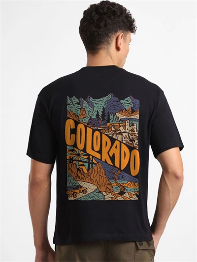 Erkek Baskılı Oversize T-shirt - Siyah