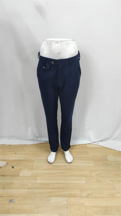 Erkek Belden Düğmeli Cepli Dokuma Pantolon