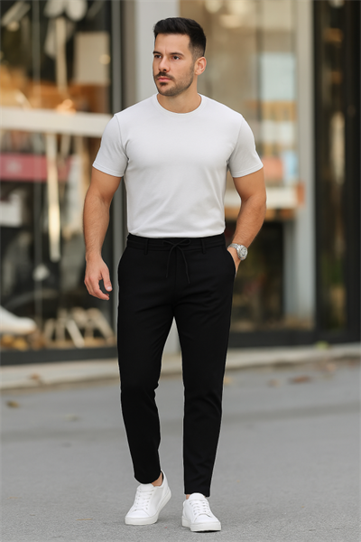Erkek Beli Bağcıklı Jogger Pantolon