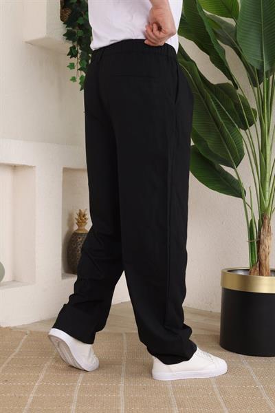 Erkek Beli Lastikli Pileli Baggy Pantolon