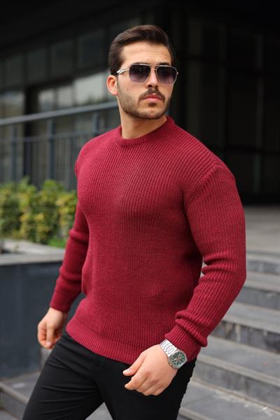 Erkek Bisiklet Yaka Örme Kazak