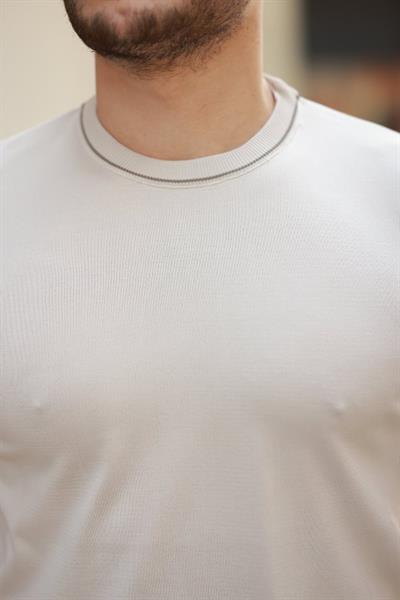 Erkek Bisiklet Yaka Ribanalı Kısa Kollu Tshirt