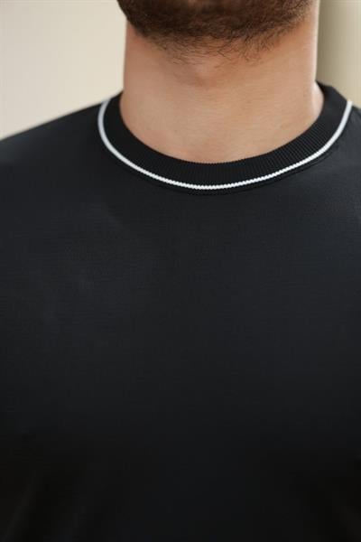 Erkek Bisiklet Yaka Ribanalı Kısa Kollu Tshirt