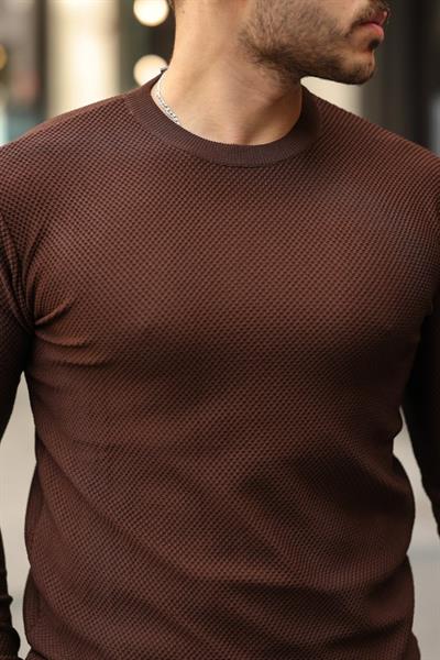 Erkek Bisiklet Yaka örme Uzun Kollu Triko