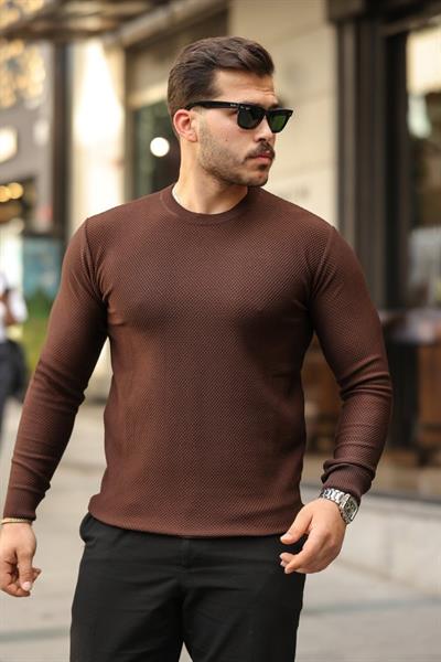 Erkek Bisiklet Yaka örme Uzun Kollu Triko