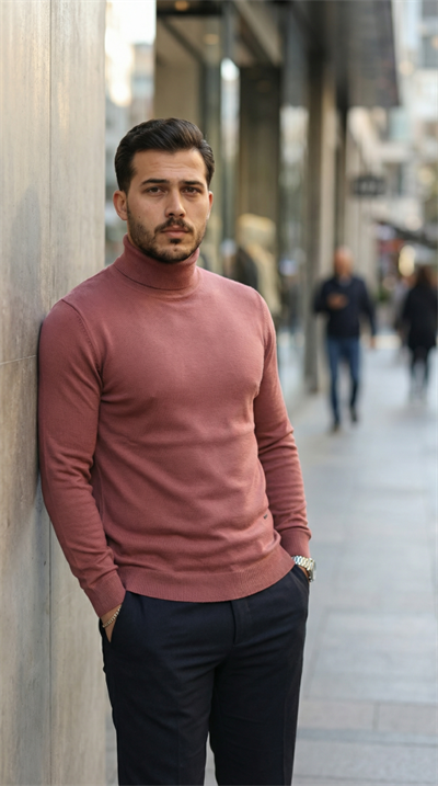 Erkek Boğazlı Yaka Uzun Kollu Triko