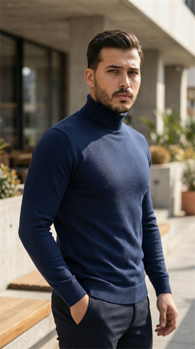 Erkek Boğazlı Yaka Uzun Kollu Triko