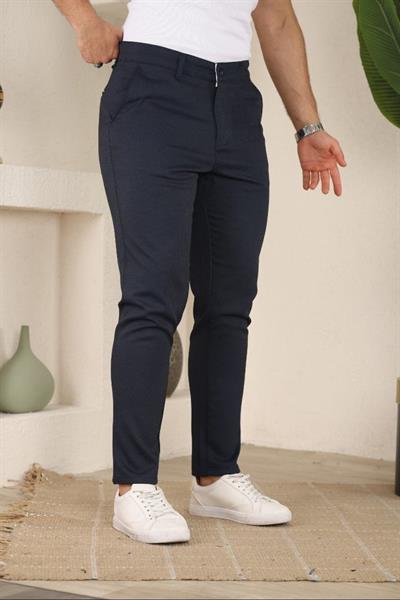 Erkek Casual Slim Fit Cord Desenli Kumaş Pantolon