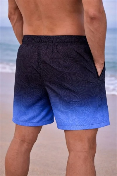 Erkek Deniz Şortu Fermuarlı Cepli File Astarlı Hızlı Kuruyan Premium - Çok Renkli