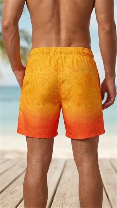 Erkek Deniz Şortu Fermuarlı Cepli File Astarlı Hızlı Kuruyan Premium - Çok Renkli