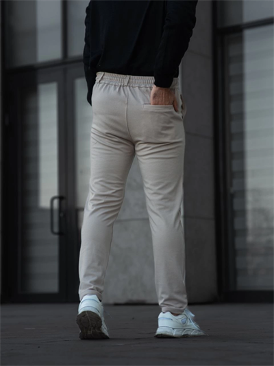 Erkek Diagonel Mikro Dokulu Cepli Pantolon - Bej