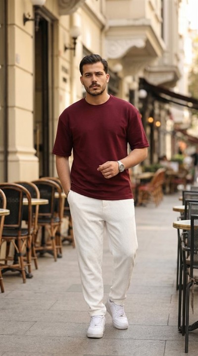 Erkek Duble Kol Basic Tişört