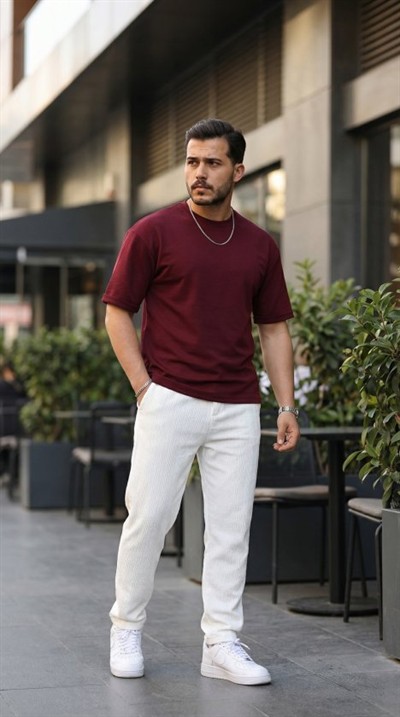 Erkek Duble Kol Basic Tişört