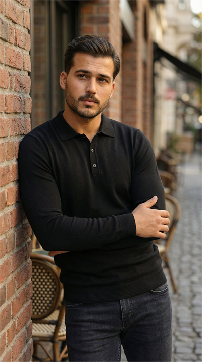 Erkek Düğme Yakalı Triko