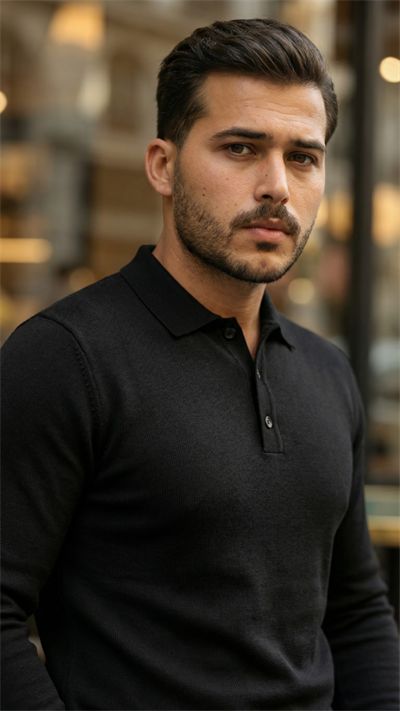 Erkek Düğme Yakalı Triko