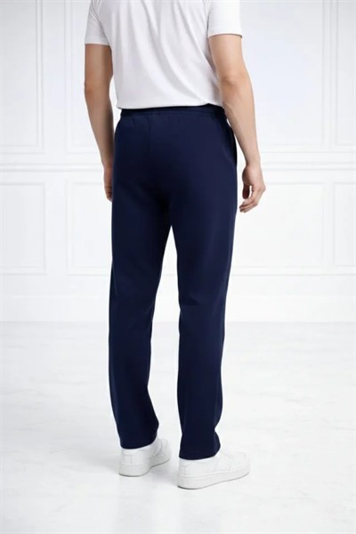 Erkek Düz Paça Beli Lastikli İpli Günlük Spor Eşofman Altı Rahat Fit - Lacivert