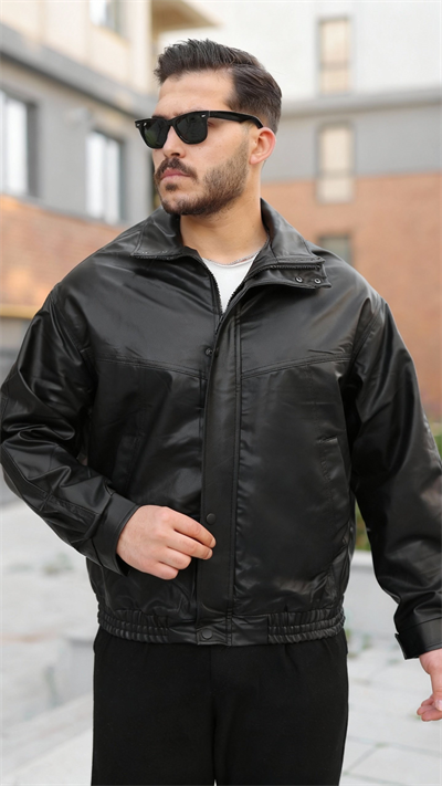 Erkek Içi Astarlı Oversize Deri Ceket