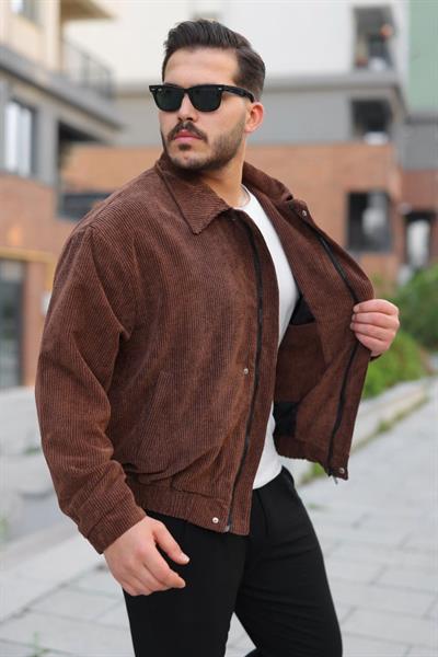 Erkek Içi Astarlı Oversize Kadife Ceket