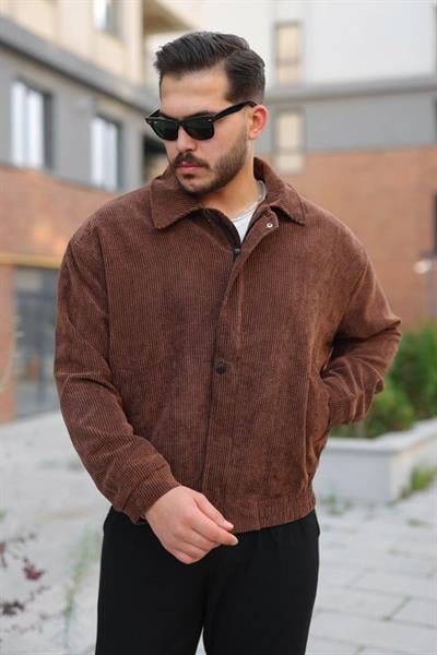 Erkek Içi Astarlı Oversize Kadife Ceket