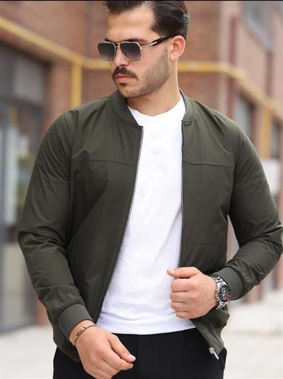 Erkek İçi Astarlı Su Geçirmez Bomber Mevsimlik Ceket - Siyah