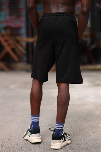 Erkek İki İplik Cepli Şort - Siyah