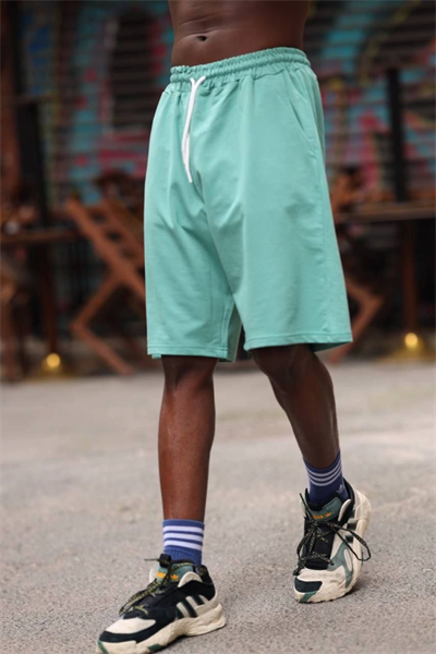 Erkek İki İplik Cepli Şort - Yeşil