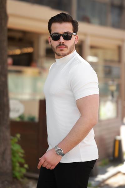 Erkek Yarım Balıkçı Yaka Kısa Kollu T-shirt