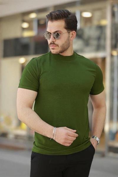 Erkek Yarım Balıkçı Yaka Kısa Kollu T-shirt