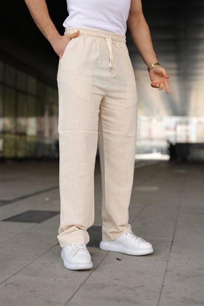 Erkek İthal Yıkamalı Keten Pantolon