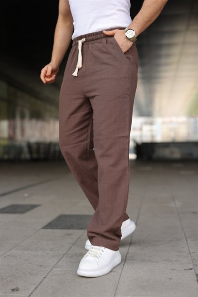 Erkek İthal Yıkamalı Keten Pantolon