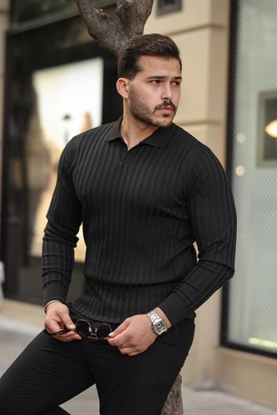 Erkek Kalın Fitilli Uzun Kollu Triko