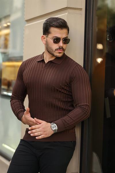 Erkek Kalın Fitilli Uzun Kollu Triko