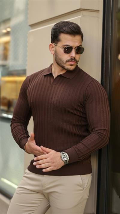 Erkek Kalın Fitilli Uzun Kollu Triko