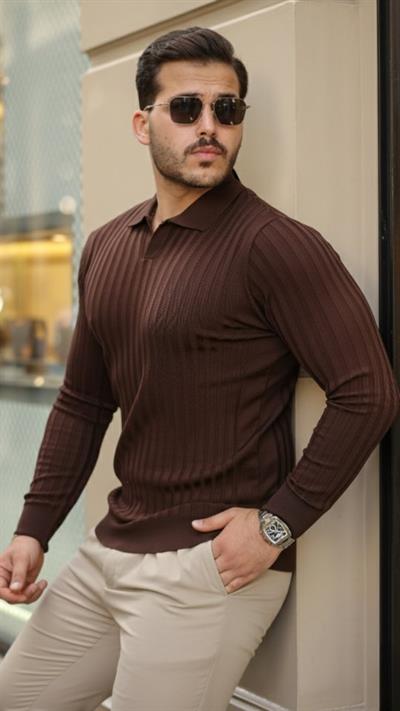 Erkek Kalın Fitilli Uzun Kollu Triko