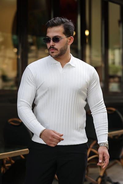 Erkek Kalın Fitilli Uzun Kollu Triko