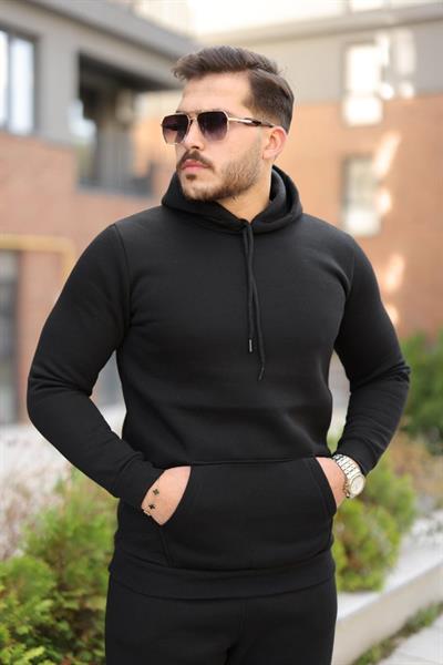 Erkek Kapüşonlu Üç İplik Şardonlu Alt-Üst Takım