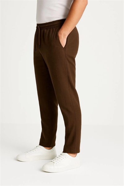 Erkek Keten Pantolon – Cepli, Beli Lastikli Ve Bağcıklı, Nefes Alan Rahat Kalıp, Yazlık Ve Baharlık Günlük Giyim, Şık - Konforlu Boru Paça Model - Kahverengi