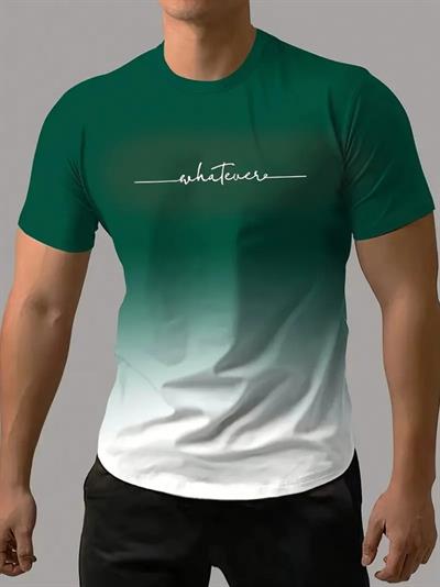 Erkek Kısa Kollu Bisiklet Yaka Baskılı Süprem T-shirt