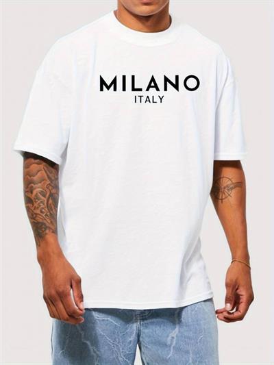 Erkek Milano Baskılı Süprem T-shirt