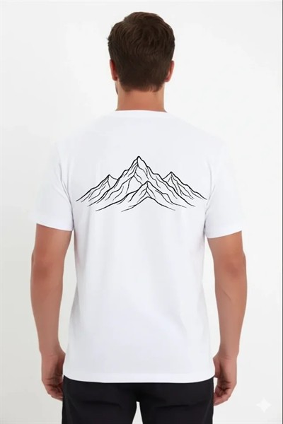 Erkek Nihilist Penguen Özel Tasarım Oversize Bisiklet Yaka Tişört - Beyaz