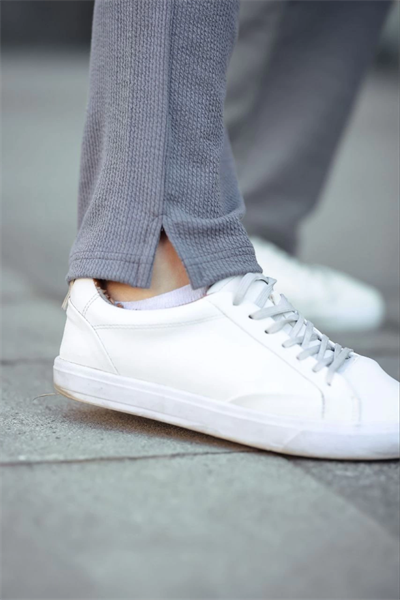 Erkek Paça Yırtmaçlı Burgu Selanik Dokulu Jogger Buggy Pantalon Rahat Kalıp - Gri