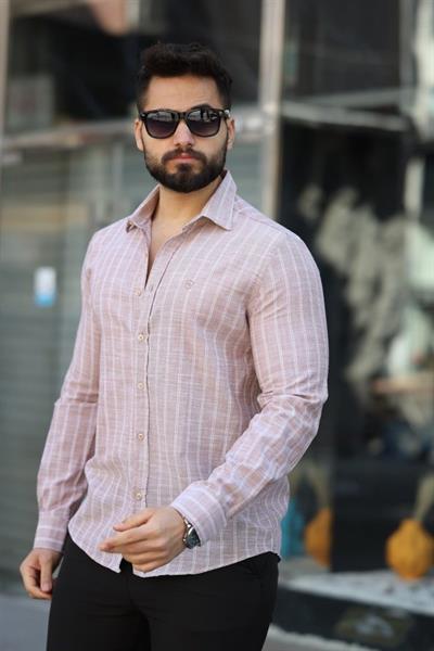 Erkek Pamuklu Çizgi Desenli Gömlek