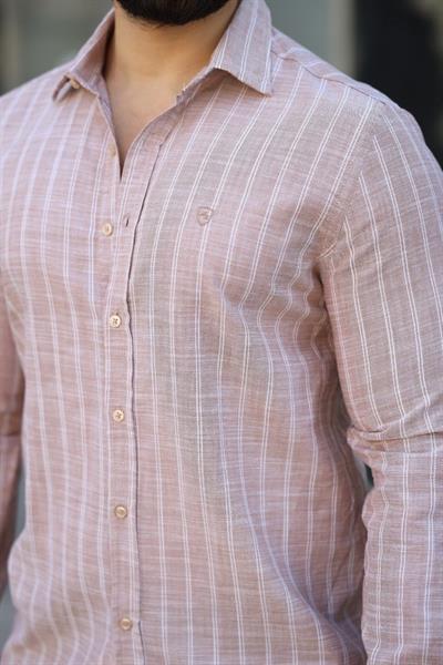 Erkek Pamuklu Çizgi Desenli Gömlek