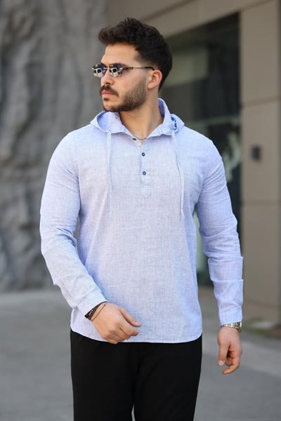 Erkek Pamuklu Kapüşonlu Gömlek