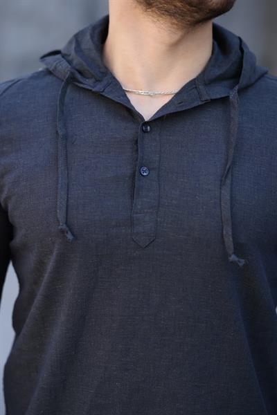 Erkek Pamuklu Kapüşonlu Gömlek