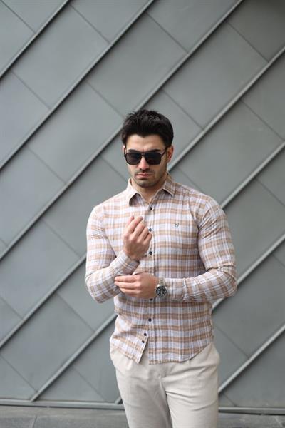 Erkek Pamuklu Keten Kumaş Gömlek