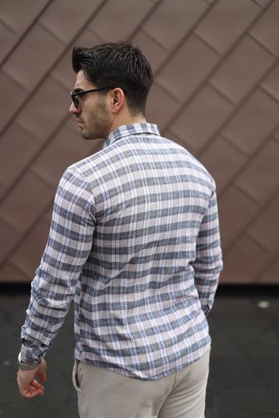 Erkek Pamuklu Keten Kumaş Gömlek