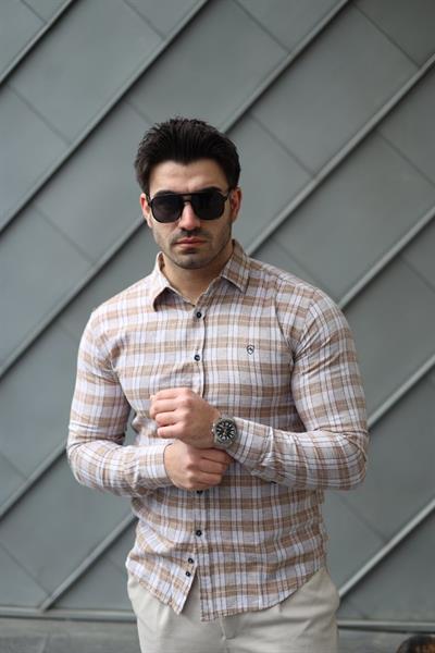 Erkek Pamuklu Keten Kumaş Gömlek